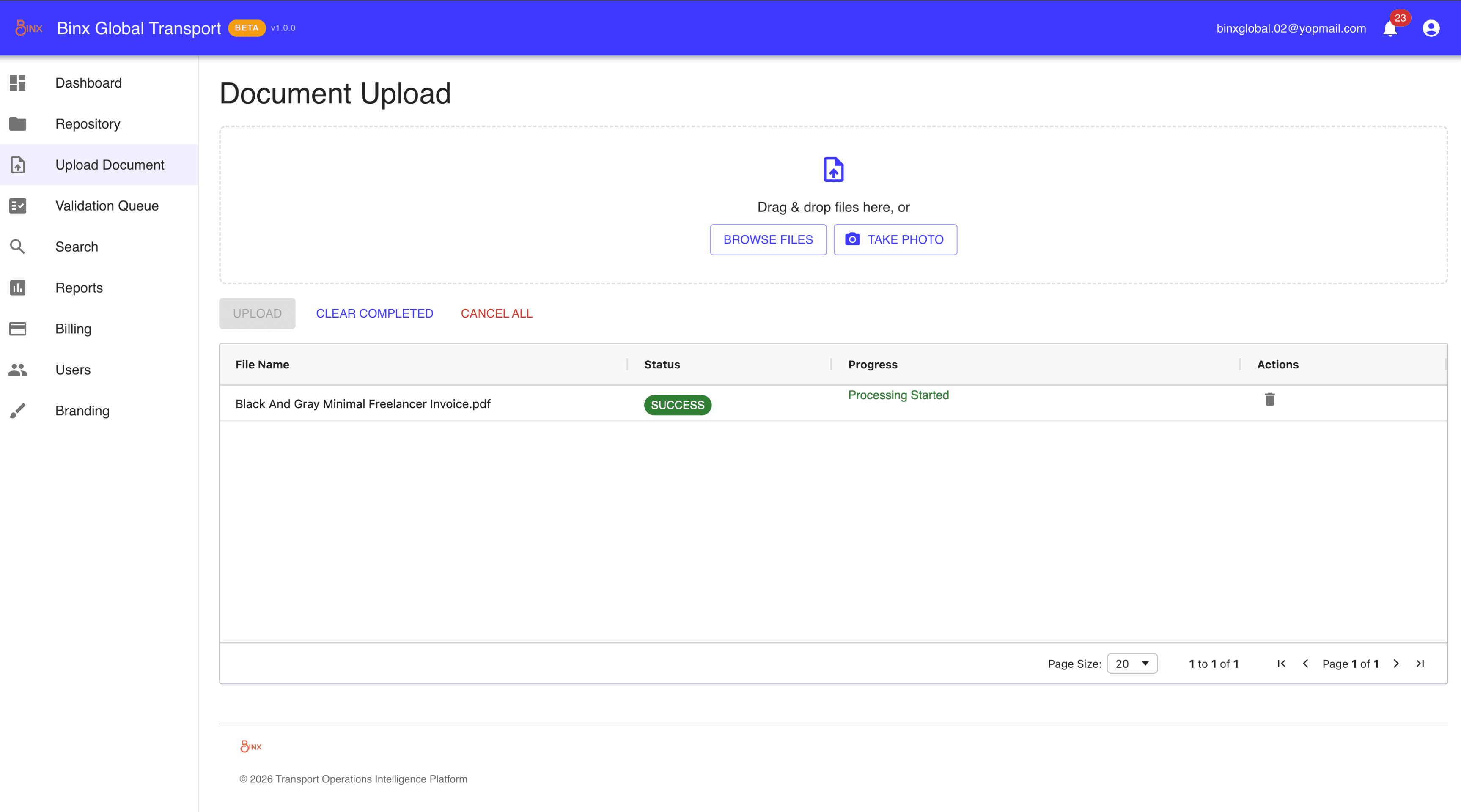 Upload Page